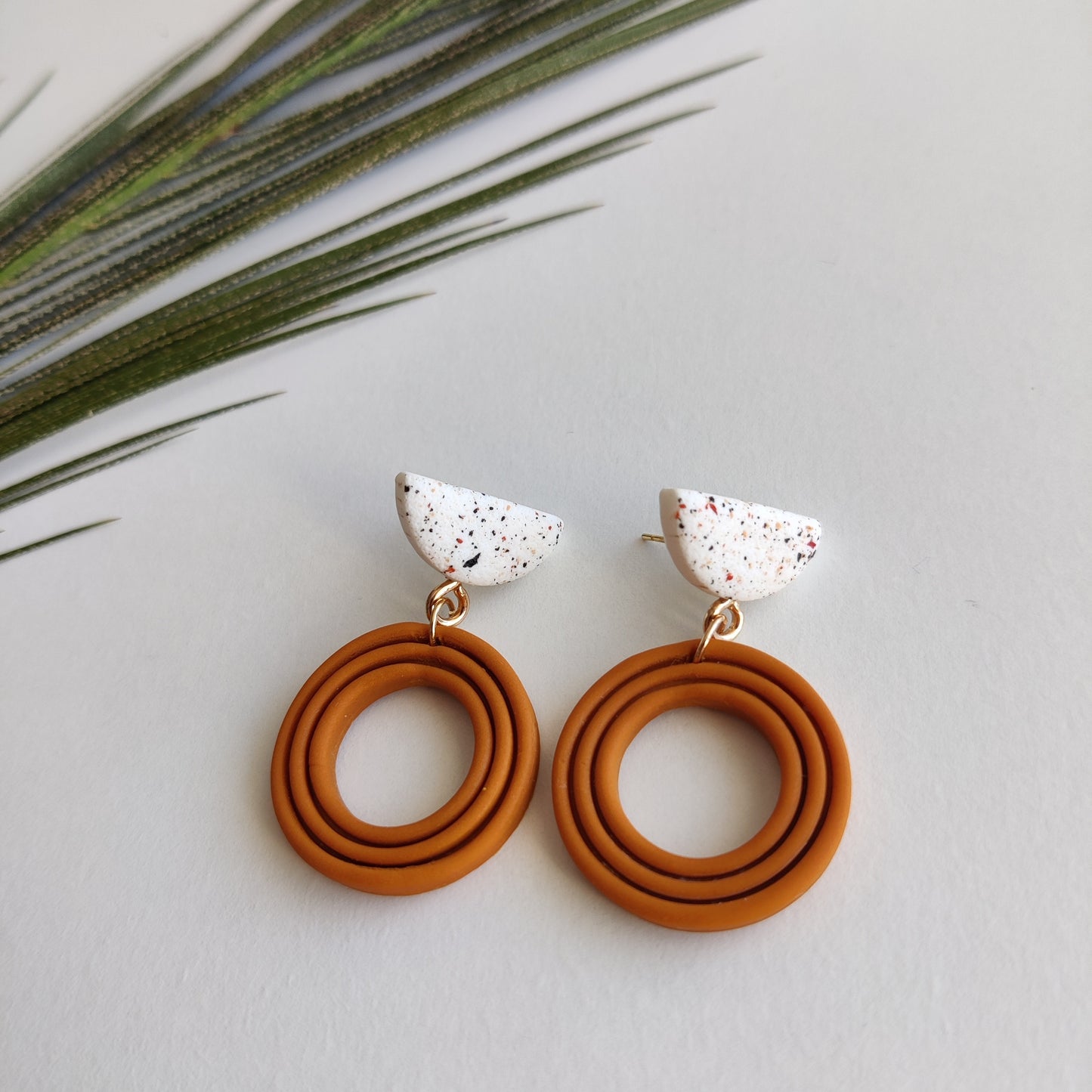 ARIA | Terracotta Earrings | Terracotta Boho Earrings | Dangle Polymer Clay Jewelry | autumn color | Jewelry Bijoux | Terracotta Art Deco